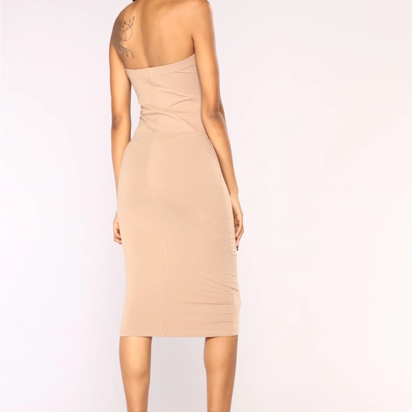 Midi Tube Dress in Nude-Taupe from fashion nova- BRAND NEW - Picture 3 of 7
